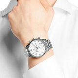  Shop Authentic Hugo Boss Aeroliner Chronograph White Dial Silver Steel Strap Watch for Men - 1513182 - Luxxuri