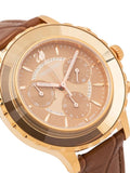  Shop Authentic Swarovski Octea Lux Chrono Brown Gold Dial Brown Leather Strap Watch for Women - 5632260 - Luxxuri