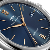  Shop Authentic IWC Portofino Automatic Blue Dial Black Leather Strap Watch for Men - IW356523 - Luxxuri