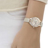  Shop Authentic Swarovski Lovely Crystals Mini Grey Dial Grey Leather Strap Watch for Women - 5261481 - Luxxuri