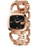 Shop Authentic Gucci G Gucci Diamonds Black Dial Rose Gold Steel Strap Watch For Women - YA125409 - Luxxuri