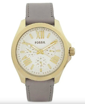  Shop Authentic Fossil Cecile Champagne Dial Grey Leather Strap Watch for Women - AM4529 - Luxxuri