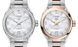  Shop Authentic Tag Heuer Carrera Date Automatic Mother of Pearl Dial Two Tone Steel Strap Watch for Women - WBN2450.BD0569 - Luxxuri