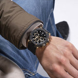  Shop Authentic Guess Edge Chronograph Black Dial Black Leather Strap Watch For Men - GW0492G1 - Luxxuri