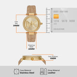  Shop Authentic Michael Kors Parker Three-Hand Gold Dial Brown Leather Strap Watch For Women - MK4725 - Luxxuri