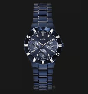  Shop Authentic Guess Glisten Analog Blue Dial Blue Steel Strap Watch for Women - W0027L3 - Luxxuri
