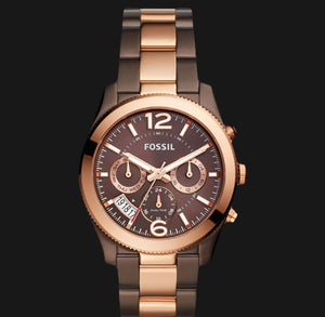  Shop Authentic Fossil Perfect Boyfriend Multifunction Brown Dial Two Tone Steel Strap Watch for Women - ES4284 - Luxxuri