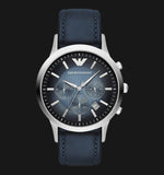  Shop Authentic Emporio Armani Classic Chronograph Blue Dial Blue Leather Strap Watch For Men - AR2473 - Luxxuri