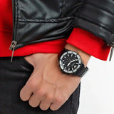  Shop Authentic Emporio Armani Diver Chronograph Black Dial Black Steel Strap Watch For Men - AR80050 - Luxxuri
