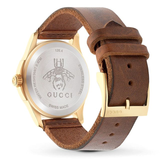  Shop Authentic Gucci G Timeless Quartz Two Tone Dial Brown Leather Strap Watch For Men - YA126451B - Luxxuri