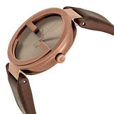  Shop Authentic Gucci Interlocking Iconic Brown Dial Brown Leather Strap Watch For Women - YA133207 - Luxxuri