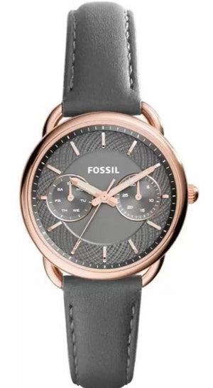  Shop Authentic Fossil Tailor Grey Dial Grey Leather Strap Watch for Women - ES3913 - Luxxuri