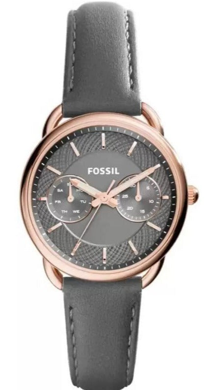  Shop Authentic Fossil Tailor Grey Dial Grey Leather Strap Watch for Women - ES3913 - Luxxuri