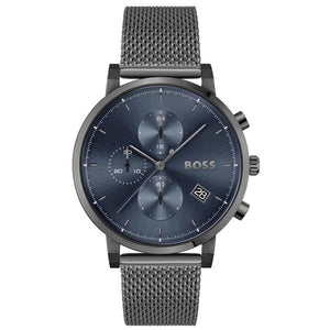  Shop Authentic Hugo Boss Skymaster Chronograph Grey Dial Grey Mesh Bracelet Watch for Men  - 1513934 - Luxxuri