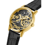  Shop Authentic Guess Gadget Gold Dial Black Leather Strap Watch for Men - GW0570G1 - Luxxuri