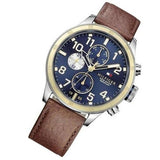 Shop Authentic Tommy Hilfiger Sport Multifunction Blue Dial Brown Leather Strap Watch for Men - 1791137 - Luxxuri