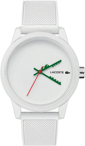Lacoste 12.12 White Dial White Silicone Strap Watch for Men - 2011069