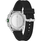 Lacoste Tiebreaker Chronograph Black Dial Black Silicone Strap Watch for Men - 2011152