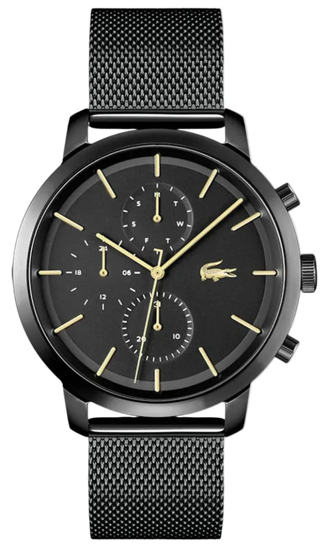 Lacoste Replay Black Dial Black Steel Strap Watch for Men - 2011194