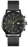 Lacoste Replay Black Dial Black Steel Strap Watch for Men - 2011194