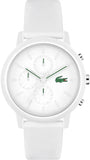 Lacoste 12.12 Chronograph White Dial White Silicon Strap Watch for Men  - 2011246