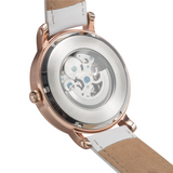  Shop Authentic Fossil Boyfriend Automatic Skeleton Silver Dial Brown Leather Strap Watch for Women - ME3109 - Luxxuri