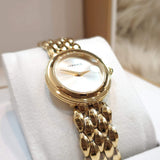  Shop Authentic Versace V-Flare Quartz Silver Dial Gold Steel Strap Watch for Women - VEBN00818 - Luxxuri