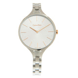  Shop Authentic Calvin Klein Graphic Silver Dial Silver Steel Strap Watch for Women - K7E23B46 - Luxxuri
