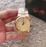  Shop Authentic Michael Kors Channing Quartz Gold Dial Gold Steel Strap Watch For Women - MK6623 - Luxxuri