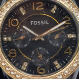  Shop Authentic Fossil Riley Black Dial Black Leather Strap Watch for Women - ES3696 - Luxxuri