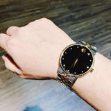  Shop Authentic Movado Museum Classic Diamonds Black Dial Two Tone Steel Strap Watch for Men - 0607202 - Luxxuri