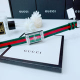  Shop Authentic Gucci G Frame Quartz Green & Red Mother of Pearl Dial Multicolor Leather Strap Watch For Women - YA147408 - Luxxuri
