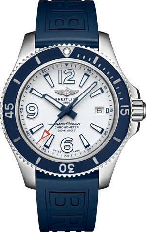  Shop Authentic Breitling Superocean II Automatic 42mm White Dial Blue Rubber Strap Watch for Men - A17366D81A1S2 - Luxxuri