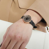  Shop Authentic Emporio Armani Rosa Two Hand Black Dial Black Leather Strap Watch For Women - AR11493 - Luxxuri