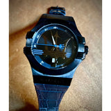  Shop Authentic Maserati Potenza Black Dial 42mm Blue Leather Strap Watch For Men - R8851108007 - Luxxuri