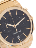  Shop Authentic Salvatore Ferragamo Sapphire Chrono Black Dial Gold Steel Strap Watch for Men - SFME01323 - Luxxuri
