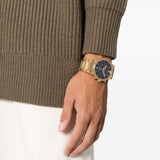  Shop Authentic Salvatore Ferragamo Sapphire Chrono Black Dial Gold Steel Strap Watch for Men - SFME01323 - Luxxuri