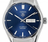  Shop Authentic Tag Heuer Carrera Automatic Blue Dial Silver Steel Strap Watch for Men - WAR201E.BA0723 - Luxxuri