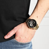  Shop Authentic Armani Exchange Cayde Chronograph Black Dial Gold Steel Strap Watch for Men - AX2747 - Luxxuri