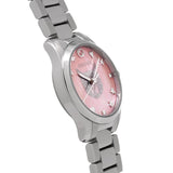  Shop Authentic Gucci G Timeless Quartz Mother of Pearl Pink Dial Silver Steel Strap Watch For Women - YA1265013 - Luxxuri