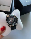  Shop Authentic Gucci Dive Feline Black Dial Black Rubber Strap Watch For Men - YA136323 - Luxxuri