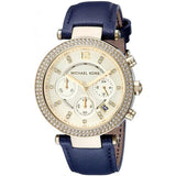  Shop Authentic Michael Kors Parker Gold Dial Blue Leather Strap Watch for Women - MK2280 - Luxxuri