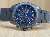  Shop Authentic Emporio Armani Sigma Chronograph Blue Dial Black Silicone Strap Watch For Men - AR6121 - Luxxuri