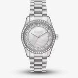  Shop Authentic Michael Kors Lexington Lux Three Hand Mother of Pearl Silver Dial Silver Steel Strap Watch for Women - MK7445 - Luxxuri