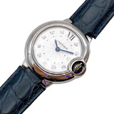  Shop Authentic Cartier Ballon Bleu de Cartier Diamonds Silver Dial Black Leather Strap Watch for Women - W4BB0008 - Luxxuri