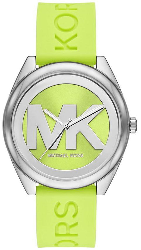  Shop Authentic Michael Kors Janelle Three Hand Neon Green Dial Neon Green Rubber Strap Watch For Women - MK7351 - Luxxuri