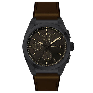  Shop Authentic Fossil Everett Chronograph Black Dial Brown Leather Strap Watch for Men - FS5798 - Luxxuri