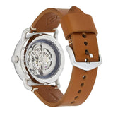  Shop Authentic Fossil Commuter Automatic Skeleton Blue Dial Brown Leather Strap Watch for Men - ME3159 - Luxxuri