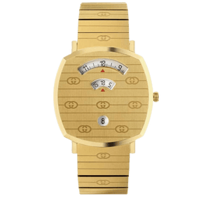  Shop Authentic Gucci Grip Quartz Yellow Gold Dial Gold Steel Strap Unisex Watch - YA157409 - Luxxuri