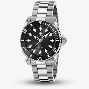  Shop Authentic Gucci Dive Automatic Black Dial Silver Steel Strap Watch for Men - YA136353 - Luxxuri